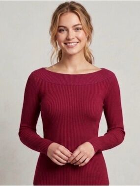 Banana Republic Ribbed Long Sleeve Top - Red medium and large for sale NWT
